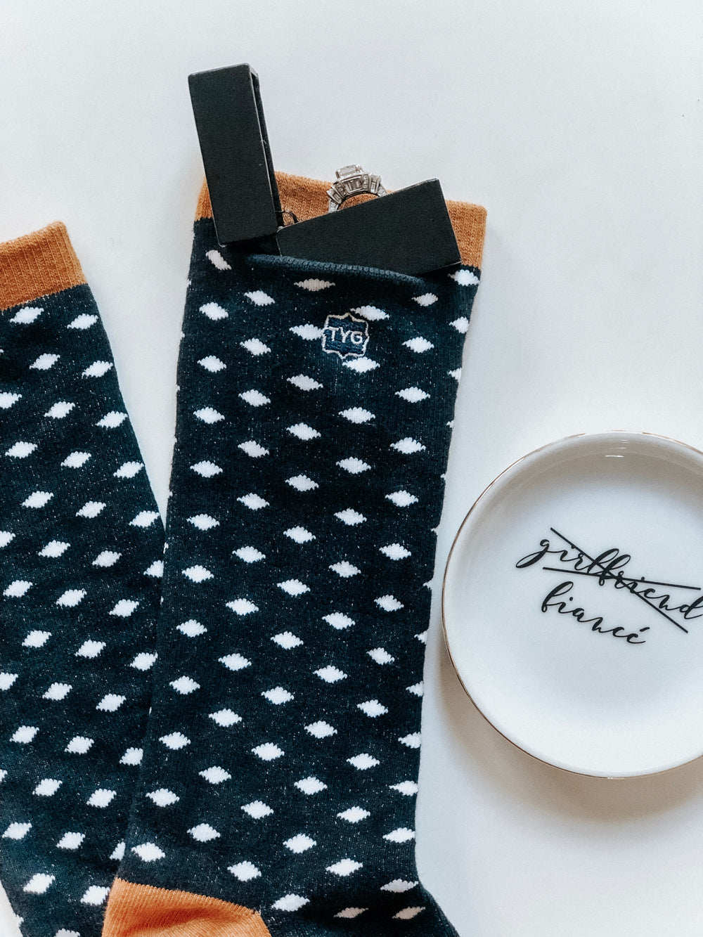 DIAMONDS ROCK Proposal Socks - TBS Box Sock