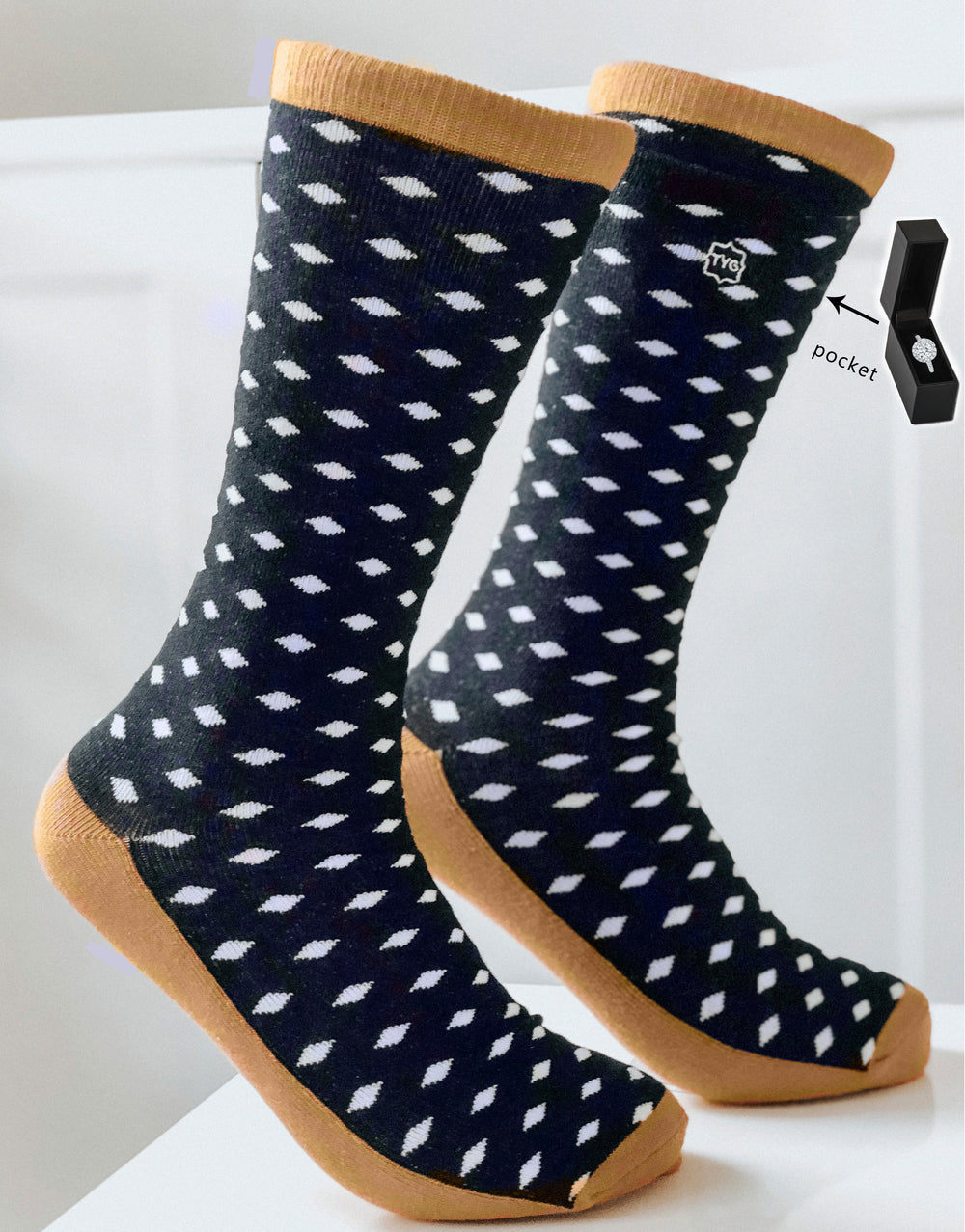 DIAMONDS ROCK Proposal Socks - TBS Box Sock