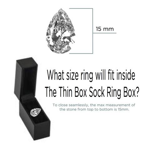 Discreet Thin Slim Black Ring Box - TBS Box Sock