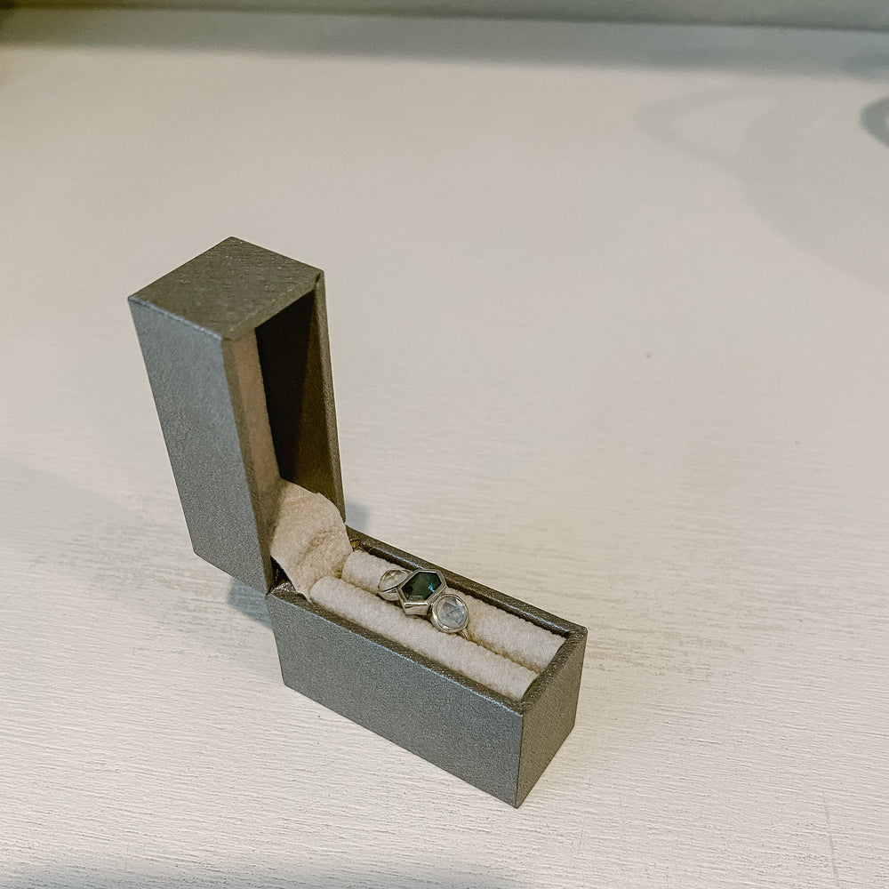 Gray Thin Engagement Ring Box - TBS Box Sock