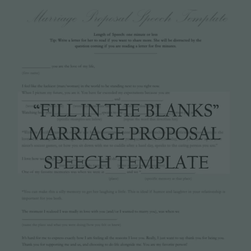 How To Write The Perfect Proposal Speech (Downloadable Template) - TBS Box Sock